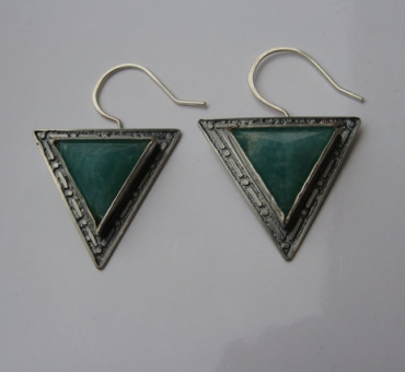 Amazonite Pyramid Earrings